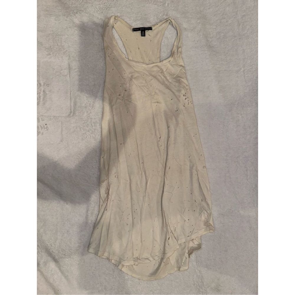 Women’s cream tank top with holes (that’s the design) TRULY MADLY DEEPLY size XS